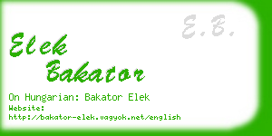 elek bakator business card